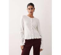 JDY - Cardigan in maglia bianco con volant M