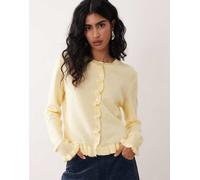JDY - Cardigan in maglia color giallo pastello con volant 3XL