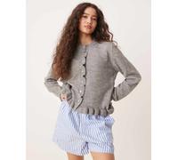 JDY - Cardigan in maglia grigio chiaro con volant XL