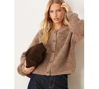 JDY - Cardigan in pile borg marrone chiaro L