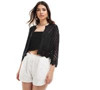 JDY - Cardigan nero in maglia con maniche a tre quarti 2XL