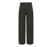 Pantaloni larghi, vita alta Verde L / L32 Tinta unita