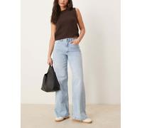 JDY - Felina - Jeans a fondo ampio a vita alta blu chiaro L L32