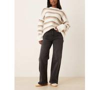 JDY - Felina - Jeans a fondo ampio a vita alta grigio scuro S L30