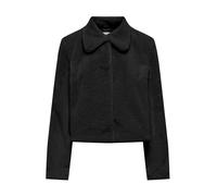 JDY - Giacca corta in pelliccia sintetica nera con colletto-Nero M