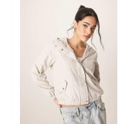 JDY - Giacca taglio corto leggera beige con cappuccio-Neutro S