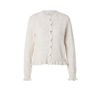 JDY - Cardigan in maglia color panna con volant-Bianco XL
