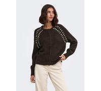 JDY Giacchetta 'JDYZoey Ella' marrone scuro / bianco naturale Donna - Abbigliamento - Taglie comode - Pullover e cardigan - Cardigan JDY M