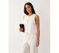 JDY - Gilet bianco testurizzato in coordinato XL