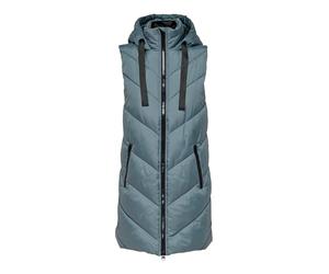 JdY Gilet invernale da donna Skylar | Giacca trapuntata lunga trapuntata senza maniche | Basic con cappuccio e zip, Blu, L