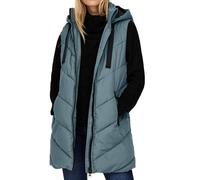 JDY Gilet Invernale Lungo Imbottito Senza Maniche con Cappuccio e Zip, Skylar, Colore:Blu, Taglia:L