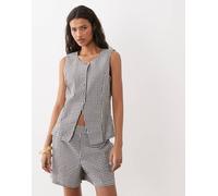 JDY - Gilet marrone a quadretti in coordinato S