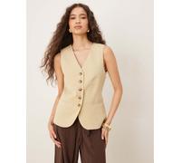 JDY - Gilet taglio lungo beige chiaro testurizzato-Giallo XL