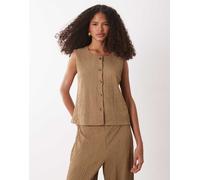 JDY - Gilet testurizzato marrone chiaro in coordinato XL