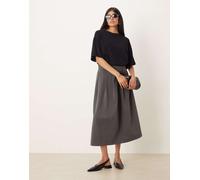 JDY - Gonna al polpaccio svasata sartoriale grigia-Grigio S