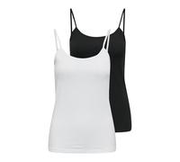 JdY Jdyava Singlet 2-Pack AVA-Canotta Jrs, Confezione da 2, Bianco, L (Pacco da 2) Donna