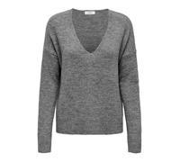 JDY Jdyelanora L/S V-neck Pullo. Knt Noos, Maglione Donna, Grigio (Dark Grey Melange 2), M