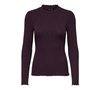 JDY - Top bordeaux con bordi smerlati-Rosso XL
