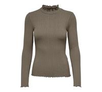 JDY Jdyfransiska L/S Highneck Top Jrs Noos, Maglia manica lunga Donna, Marrone (Walnut), L