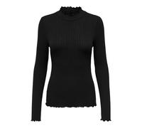 JDY Jdyfransiska L/S Highneck Top Jrs Noos, Maglia manica lunga Donna, Nero (Schwarz), XS
