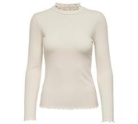 JdY Jdyfransiska Life L/S Hi-NCK Top Jr Noos Tinta Unita|Jersey|Manica Lunga|Normale, Panna, XXL Donna