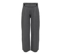 JDY Jdygeggo New Long Pant Jrs Noos, Pantaloni plissettati da Donna, Grigio Medio Melange/Dettaglio: Bottoni Neri, 62