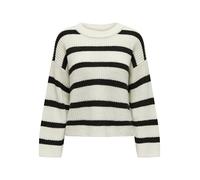 JDY Jdyjusty L/S Stripe Pullover Knt Noos, Pullover Donna, Eggnog Stripes Black, L