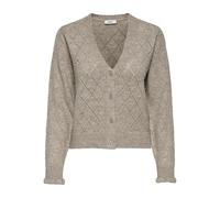 JdY Jdyletty Letty L/S V-Neck Struc Cardi Knt Noos, Greige, M Donna