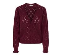 JdY Jdyletty Letty L/S V-Neck Struc Cardi Knt Noos, Maroon Banner, M Donna