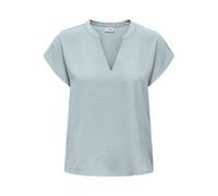 JdY JDYLION - Camicia da Donna a Maniche Corte, con Scollo a V, Argento/Blu, 42
