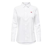JdY Mio L/S Embroidery Shirt Wvn Noos, Bianco, 44