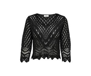 JdY JDYNEW Sun 3/4 Cropped Pullover Knt Noos, Maglione Lavorato a Maglia Donna, Black,