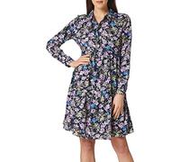 JDY Jdypiper L/S Aop Shirt Dress Wvn Noos, Vestito Donna, Blu (Black Iris/Aop:purple & Parisian Blue Flowers), 34