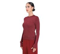 JDY Jdyplum Neck Prugna Lurex L/S O-Collo Pullover Knt, Banner Maroon, M Donna