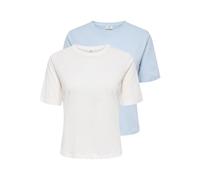JdY Jdyrex Rex S/S Top 2-Pack Jrs Dia, Blu di Cachemire, L (Pacco da 2) Donna