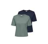 JdY Jdyrex Rex S/S Top 2-Pack Jrs Dia, Chinois Green, L (Pacco da 2) Donna