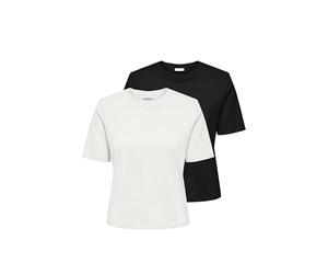 JdY Jdyrex Rex S/S Top 2-Pack Jrs Dia, Nero, M (Pacco da 2) Donna