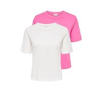 JdY Jdyrex Rex S/S Top 2-Pack Jrs Dia, Pink Power, L (Pacco da 2) Donna