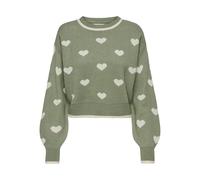 JDY - Maglione girocollo verde a cuori XL