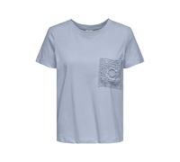 JdY Jdyselma Selma S/S Crochet Pocket Top Jrs, Soft Chambray, M Donna