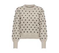 JdY Jdysigrid Life L/S On Puff Pull Knt Noos Maglione da Donna, Cemento/Dettaglio: a Pois Neri, M