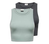 JDY Jdysofia S/L Crop Tank Top 2-Pack Jrs Canotta Donna (Pacco da 2)