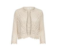 JDY - Cardigan corto in pizzo sangallo crema con maniche a tre quarti-Rosa L