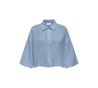 JdY Jdytheis Life Crop Shirt Wvn Noos Camicia Regular Fit con Colletto e Maniche a 3/4, Soft Chambray, M Donna