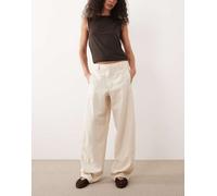 JDY - Jeans a cilindro écru con dettagli ricamati-Bianco XS L32