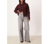 JDY - Jeans a vita alta grigi con fondo ampio-Grigio L L30