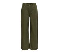 JDY - Jeans a pianta larga color kalamata-Verde M L30