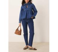 JDY - Jeans dritti a vita alta blu scuro L L34