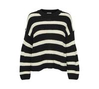 JdY JDYJUSTY L/S Maglione a Righe Knt Noos, Nero/Strisce: Eggnog, XL