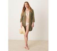 JDY - Kimono da mare kaki all'uncinetto-Verde M